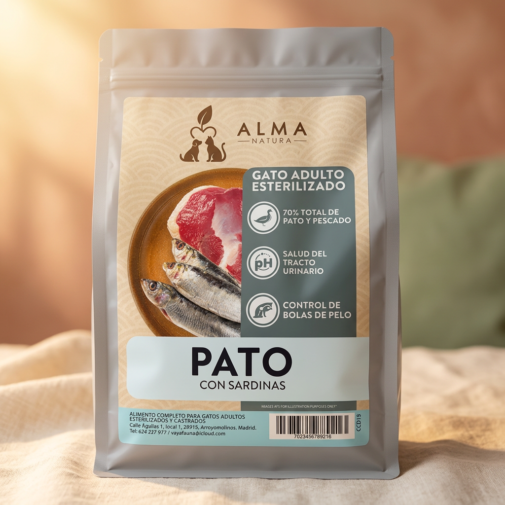 Saco Alma Natura Pato con Sardinas