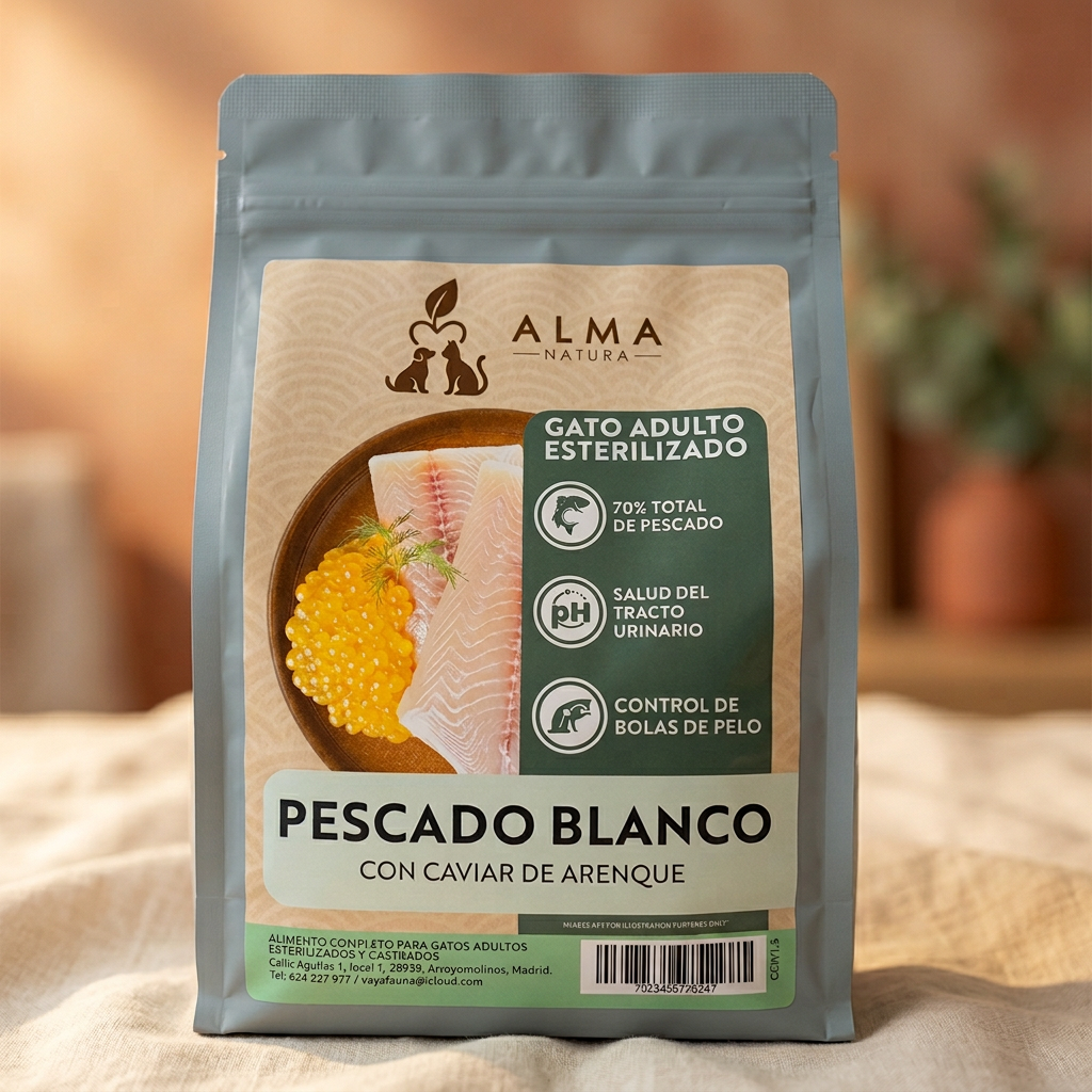 Saco Alma Natura Pescado Blanco con Caviar de Arenque